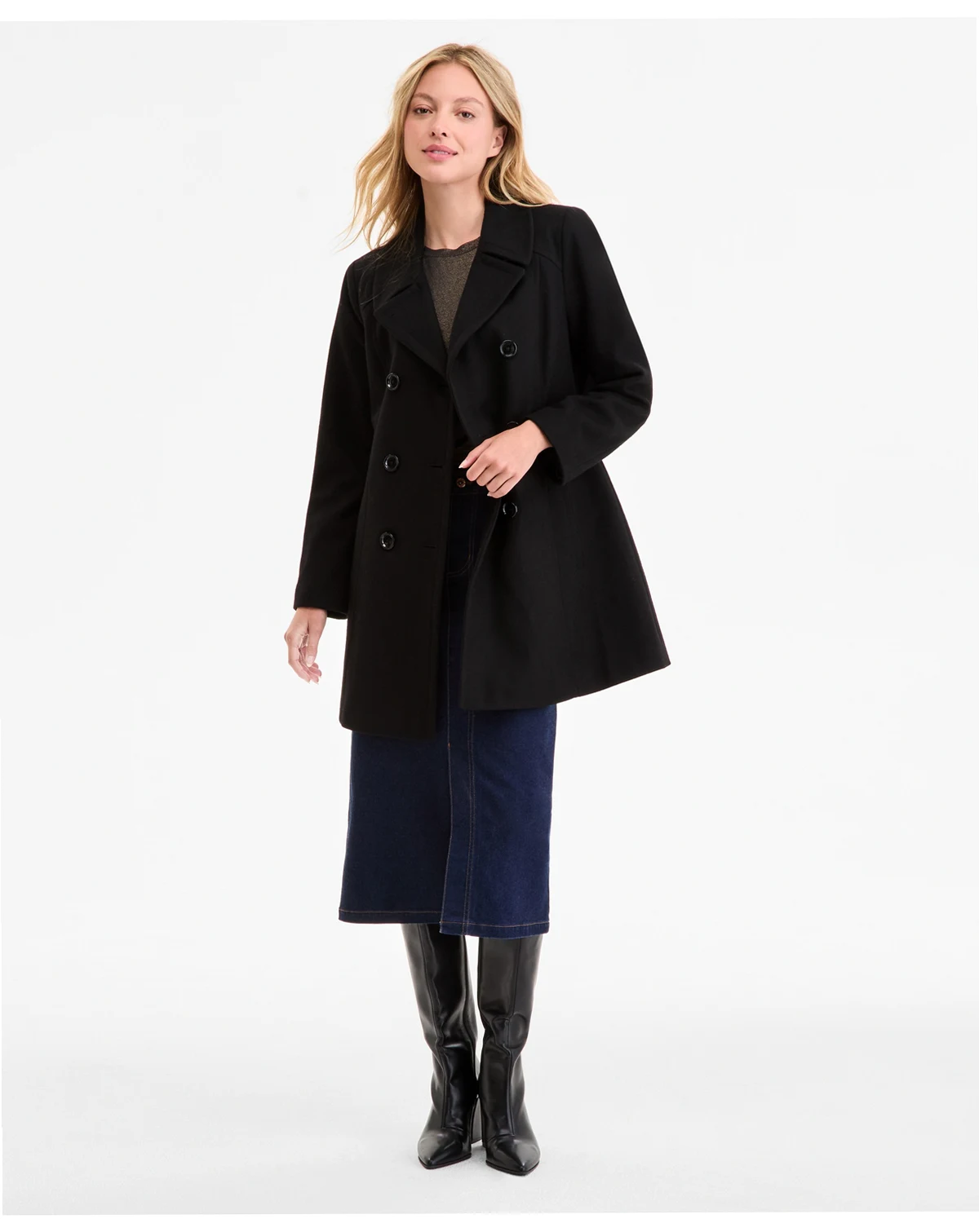 Women's Double-Breasted Peacoat, Exclusively at Macy's