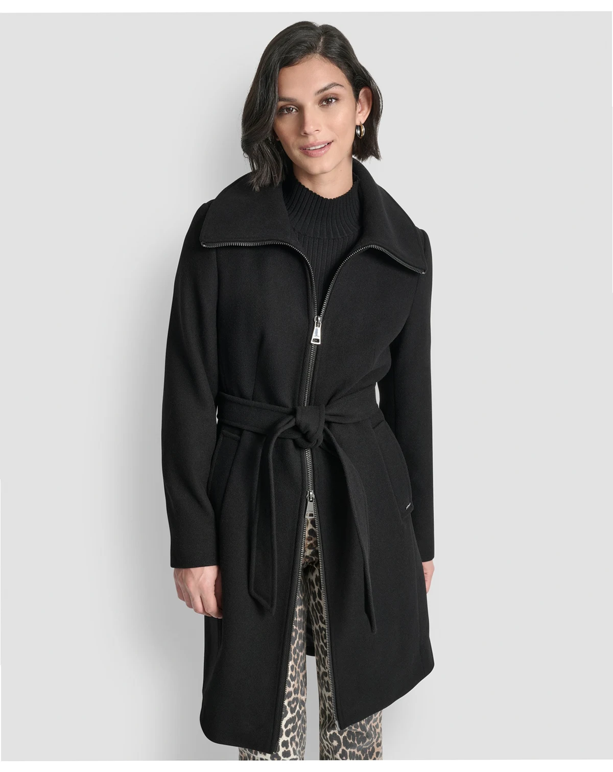 Women's Collared Neck Belted Coat
