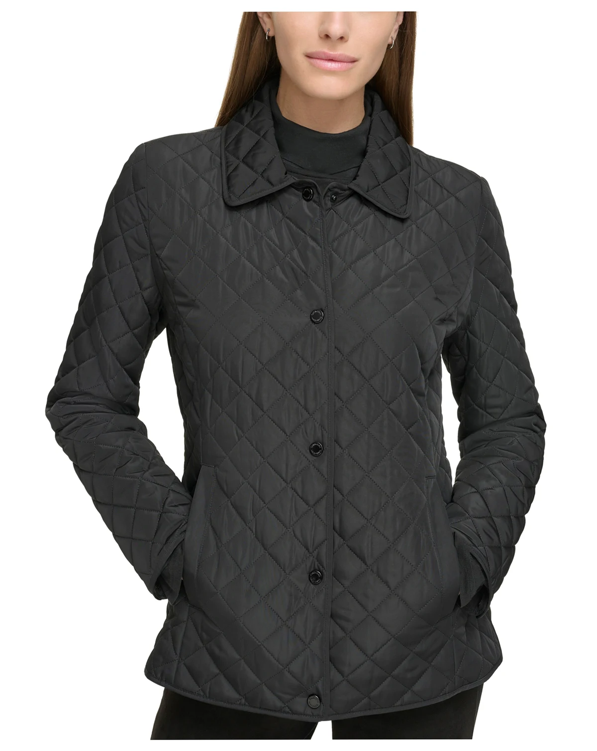 Womens Collared Quilted Coat