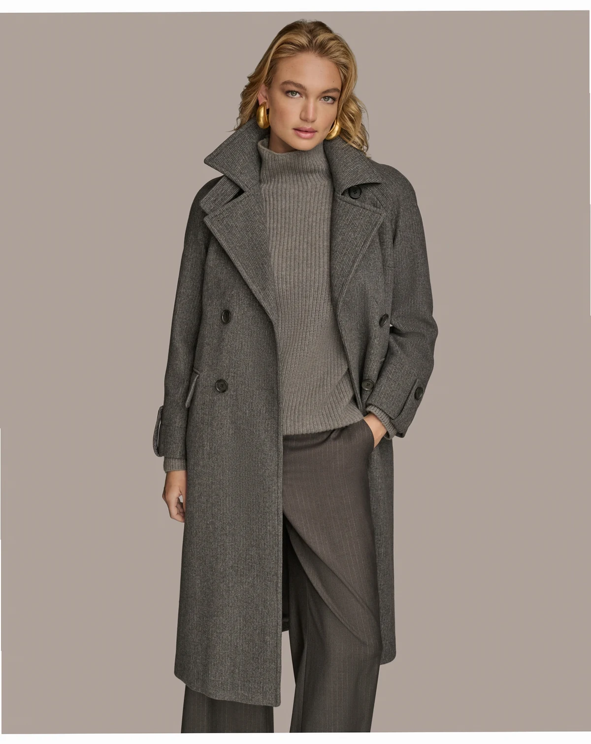 Women's Double-Breasted Belted Wrap Coat