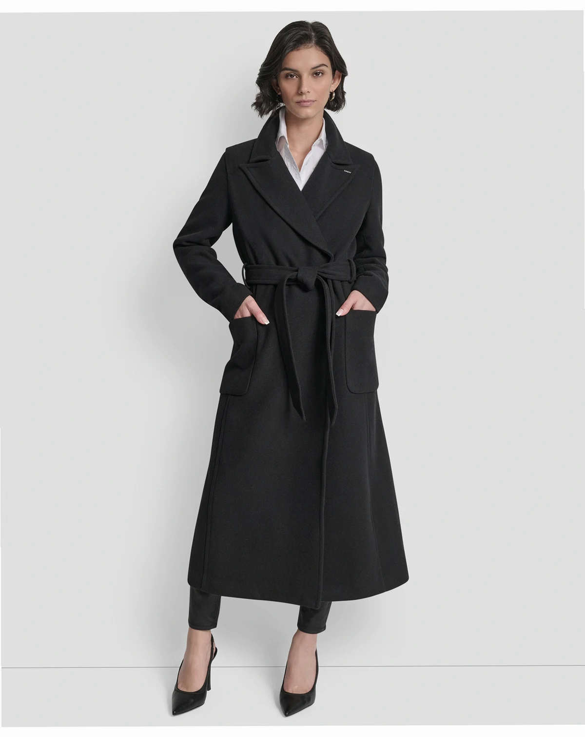 Women's Notch Collar Belted Wrap Coat