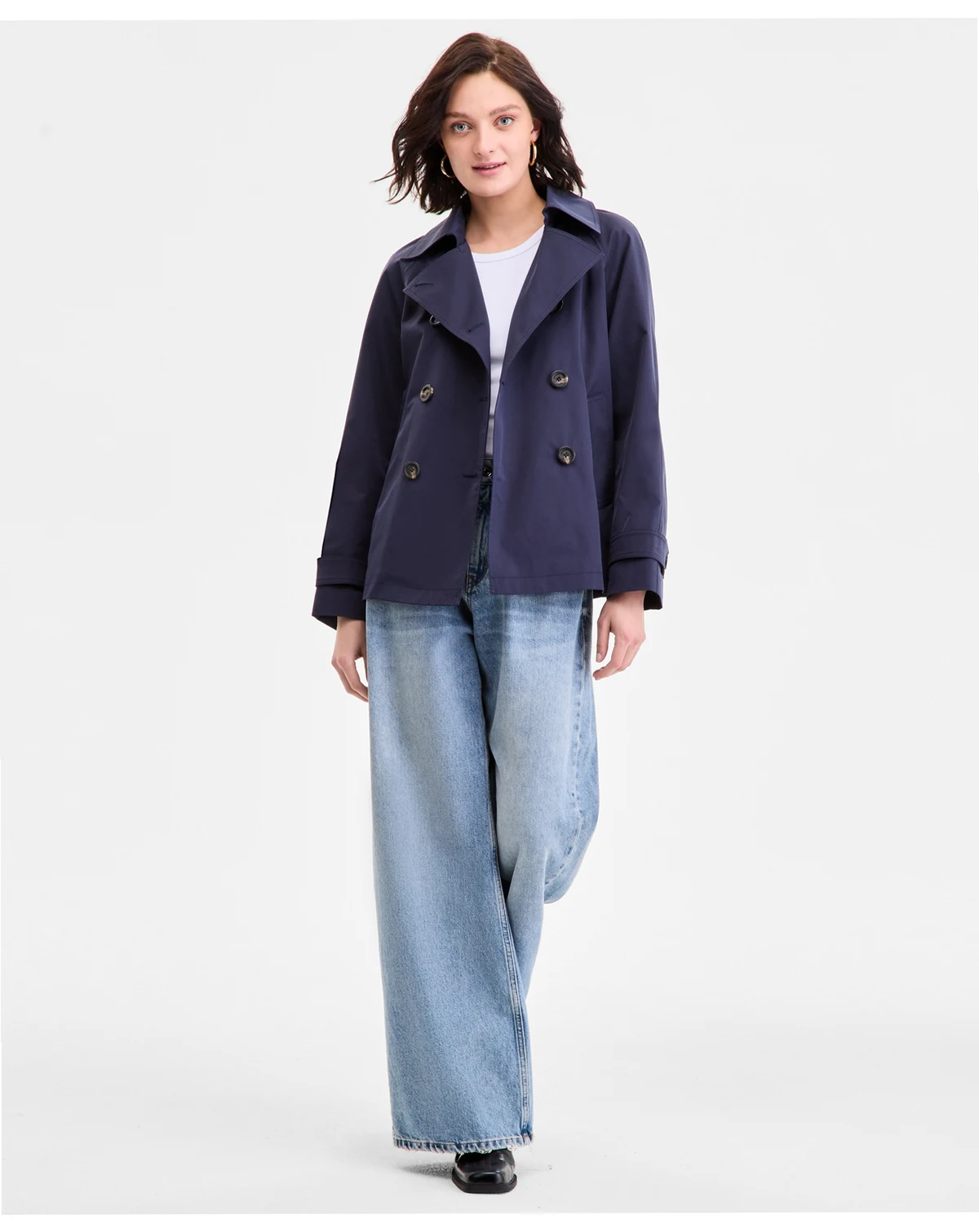 Women's Short Double-Breasted Trench Coat