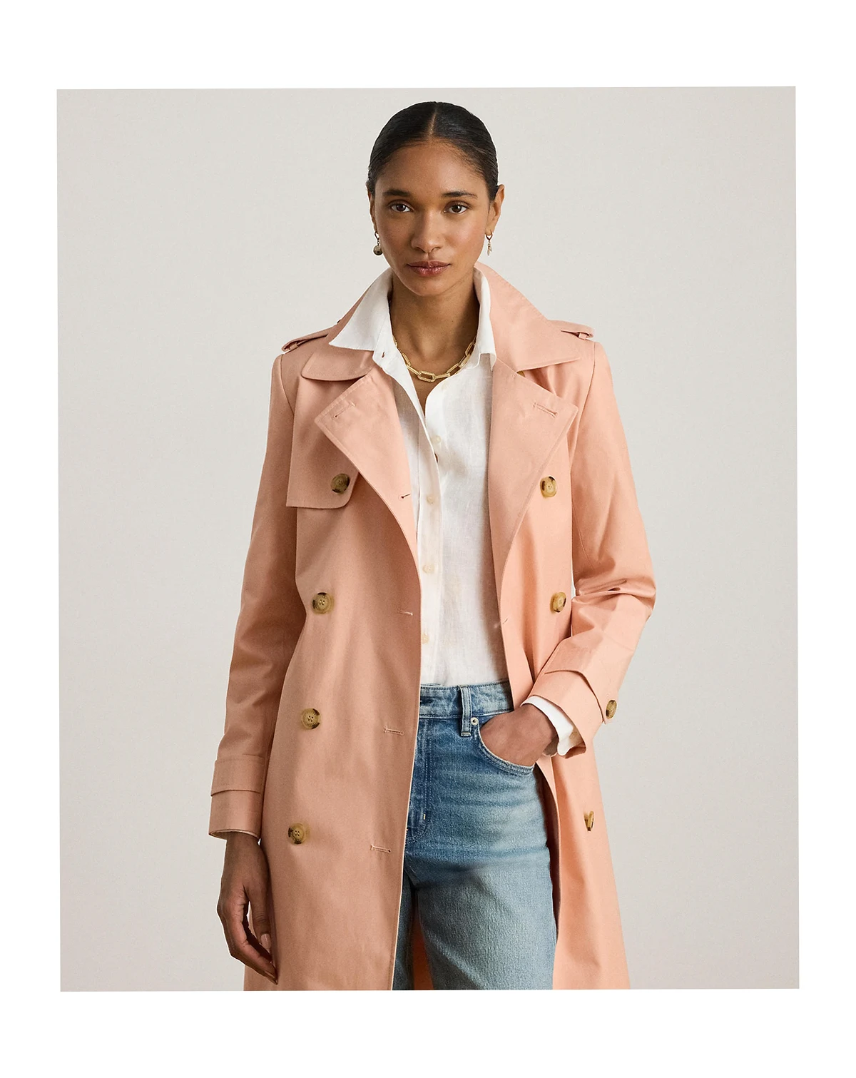 Women's Double-Breasted Belted Trench Coat