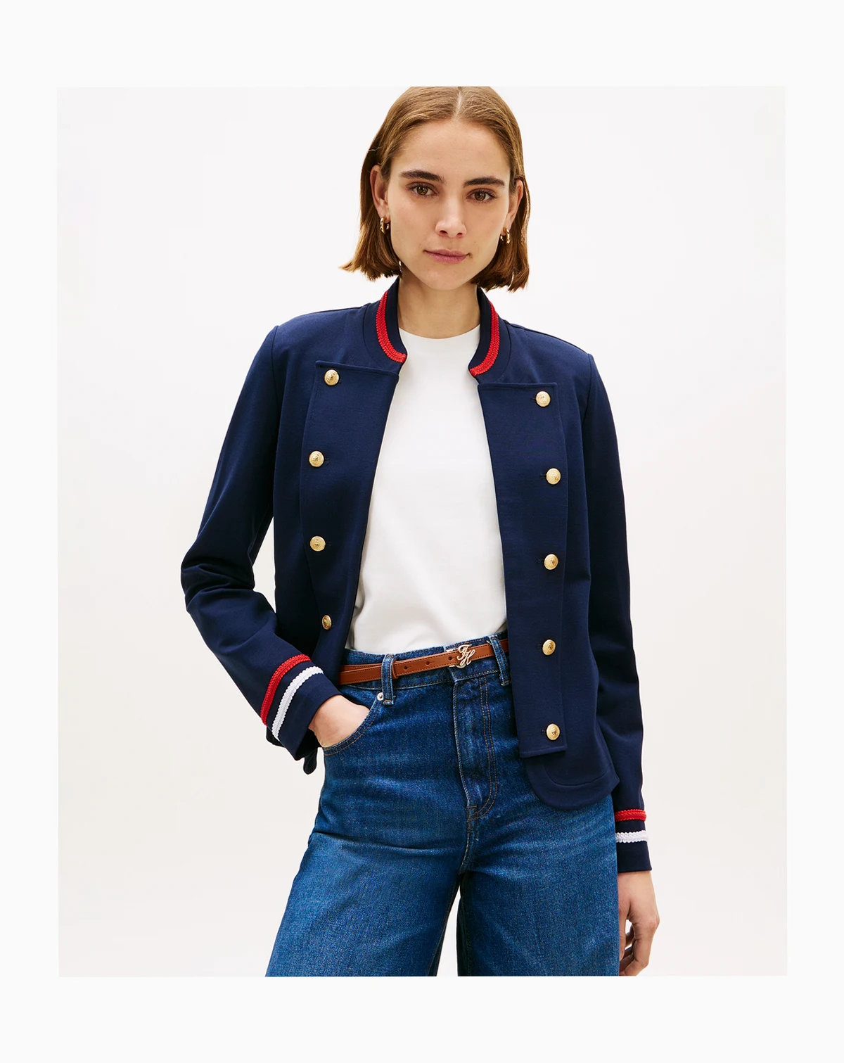 Women's Open Band High Collar Jacket