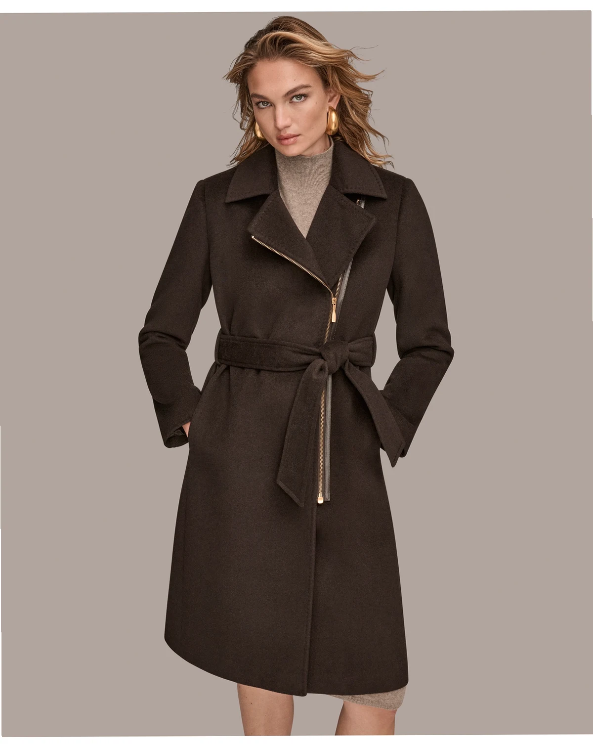 Women's Notch Collared Belted Coat