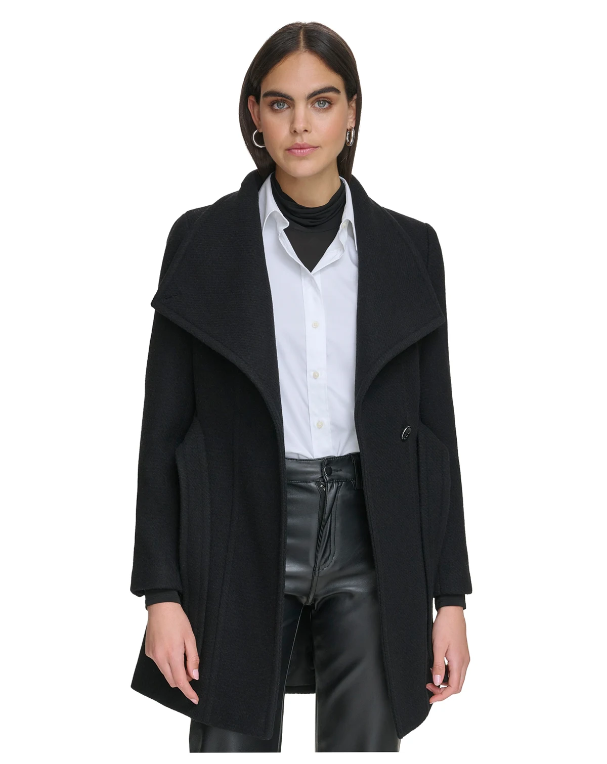 Women's Asymmetrical Belted Wrap Coat