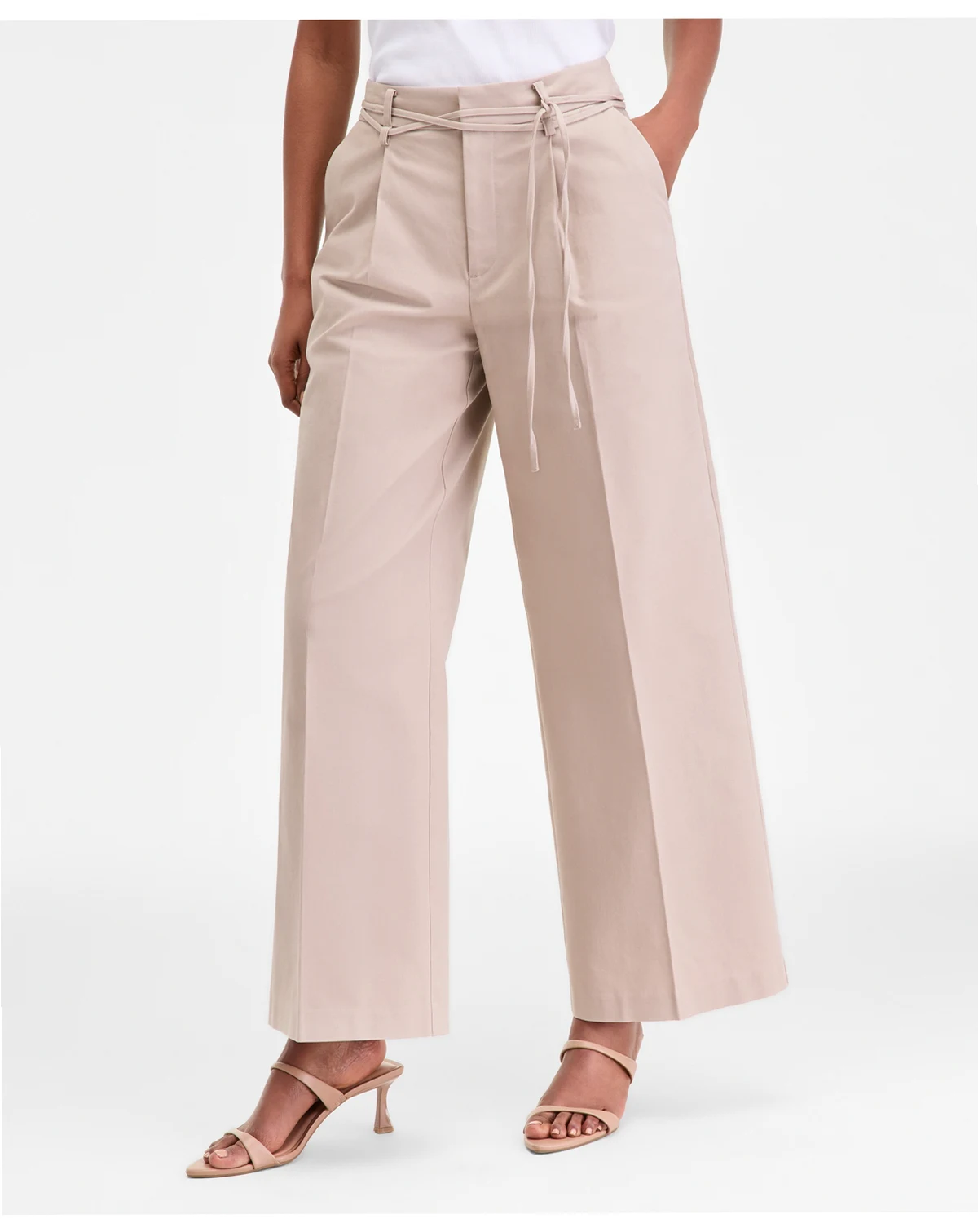 Women's Cotton Blend High-Rise Wide-Leg Pants, Macy's Exclusive