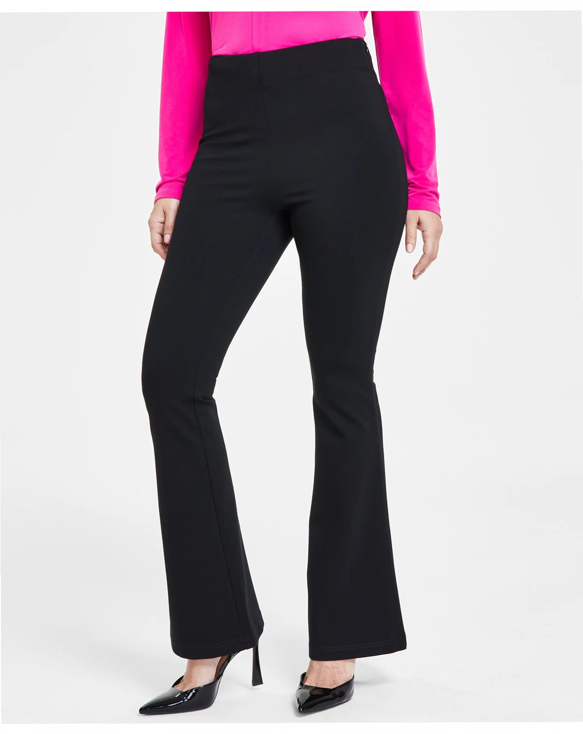 Women's High-Rise Ponte Flare-Leg Pants, Created for Macy's