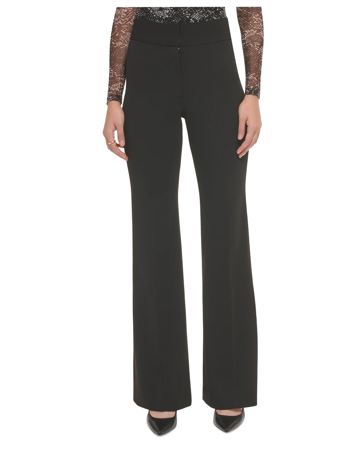 Polished High Waist Wide Leg Trousers