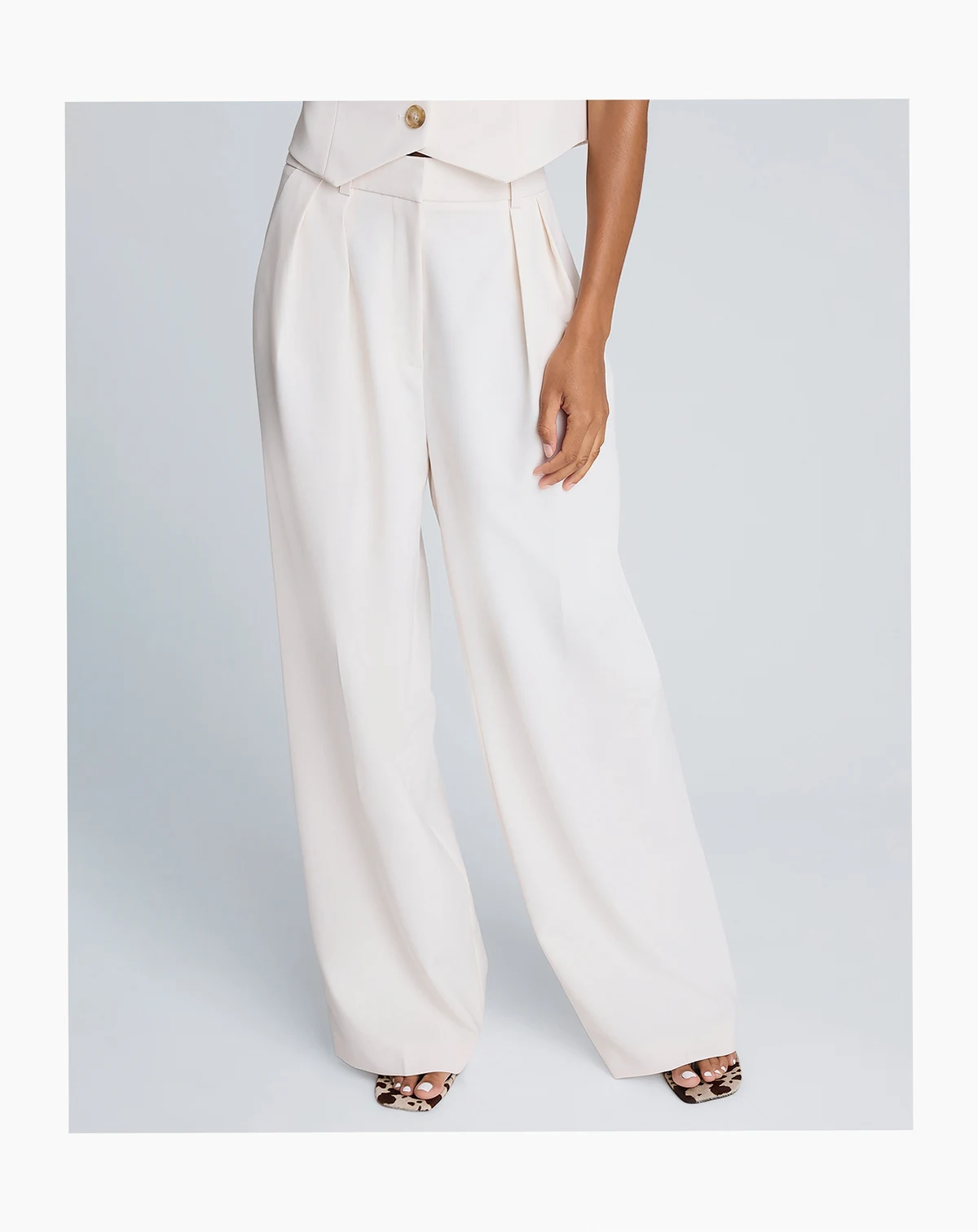 Women's Luxe Twill High Rise Wide Leg Pants