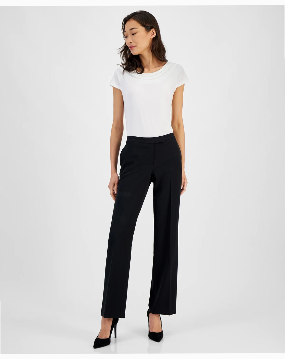 Women's Claire Mid-Rise Straight Leg Trouser, Regular & Petite