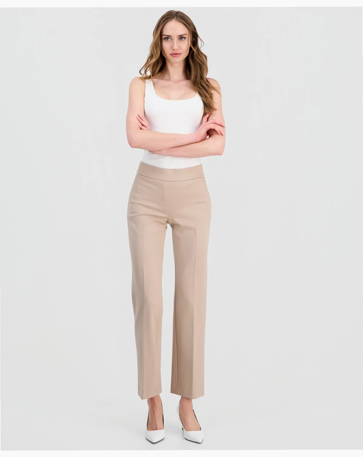 Women's Compression Mid-Rise Pull-On Slash-Pocket Pants