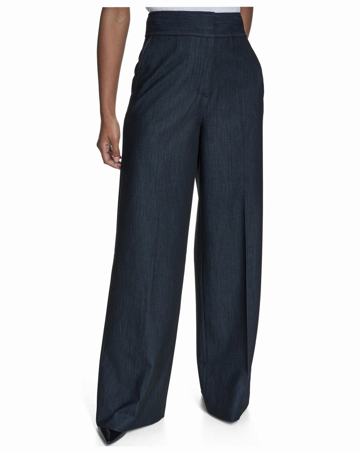 Women's Faux Denim Wide Leg Pants