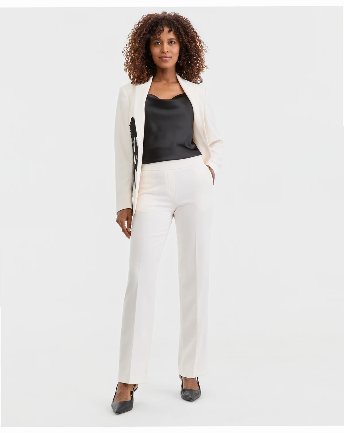 Women's Mid-Rise Pull-On Straight Pants