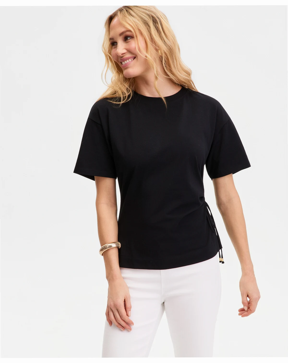 Women's Short Sleeve Side Tie T-Shirt, Macy's Exclusive
