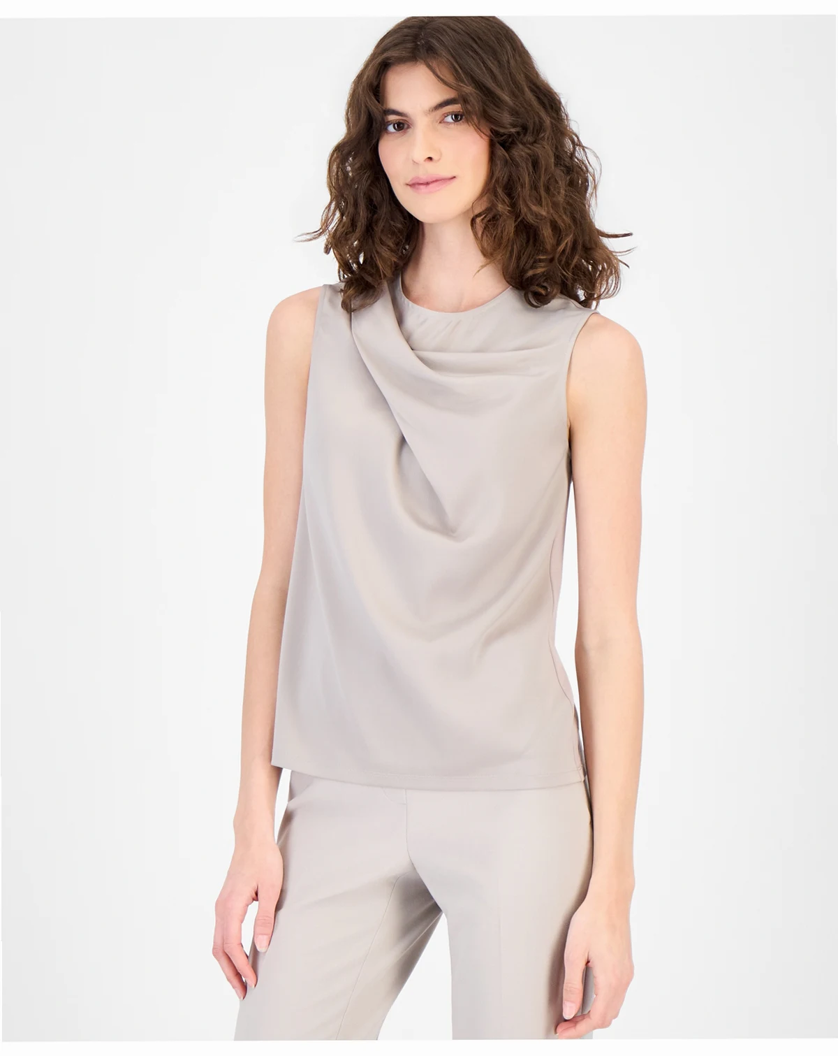 Women's Sleeveless Pleated Asymmetrical Top