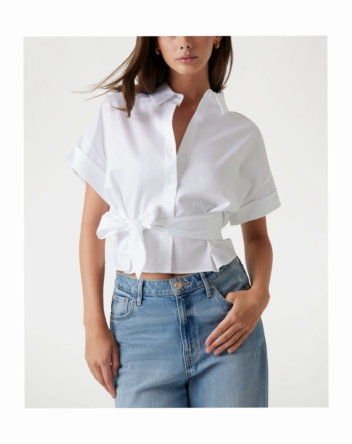 Women's Short-Sleeve Julie Tie Front Top