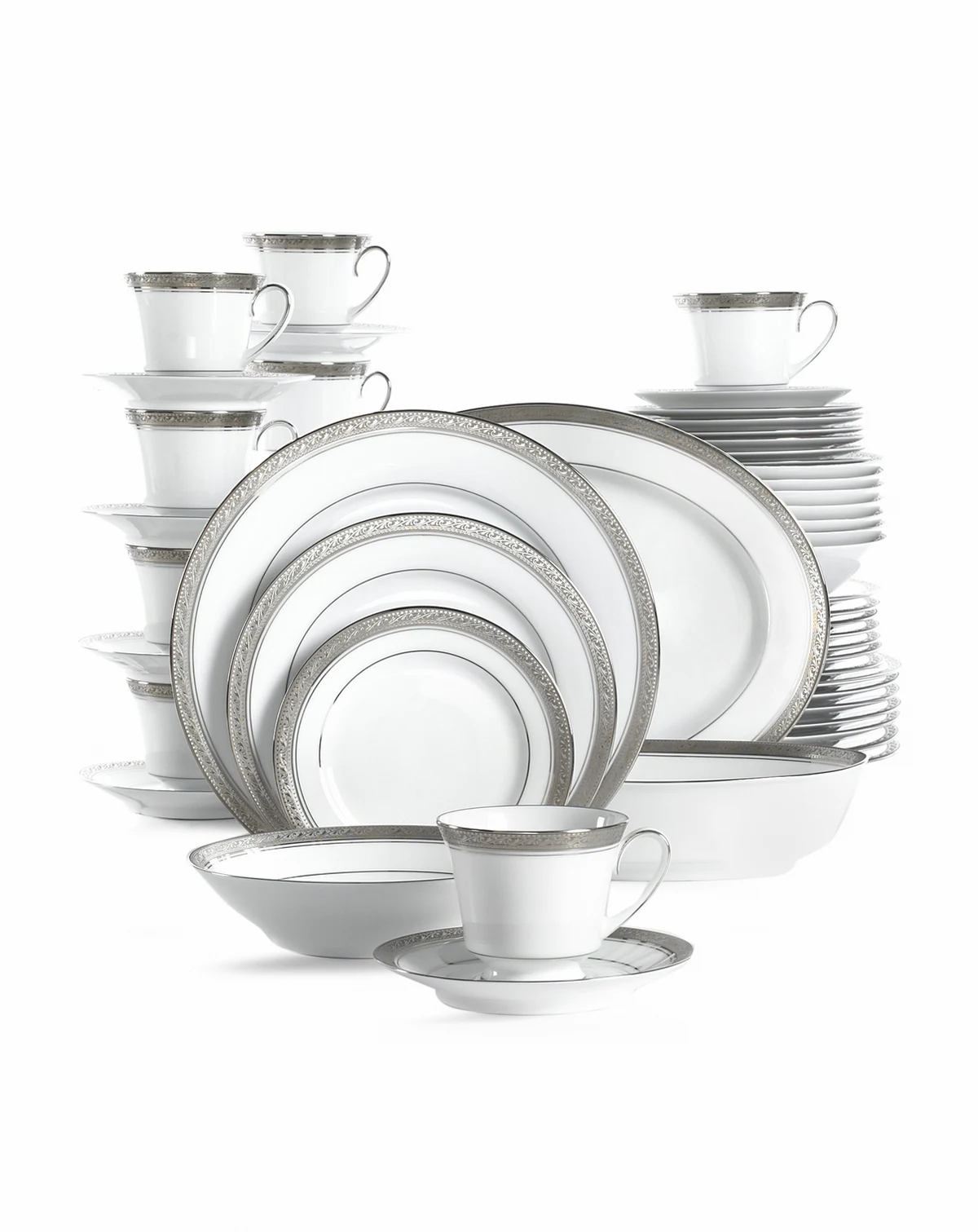 Crestwood Platinum 50 Pc. Dinnerware Set, Service for 8