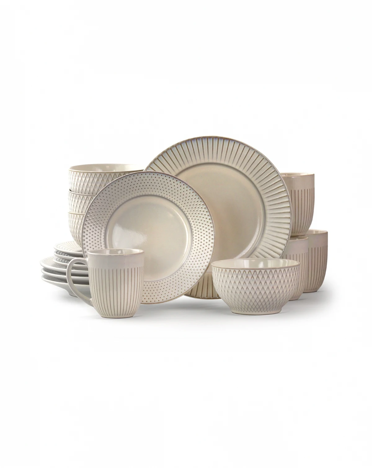 Round 16 Pc. Dinnerware Set, Service for 4
