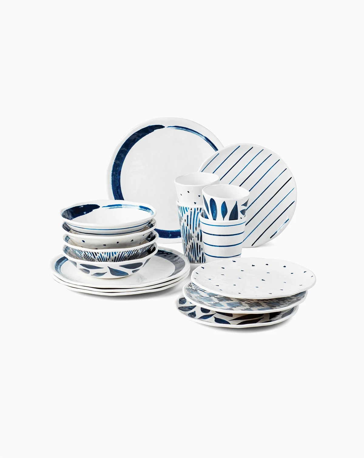 Blue Bay Melamine 16 Pc. Dinnerware Set, Service for 4