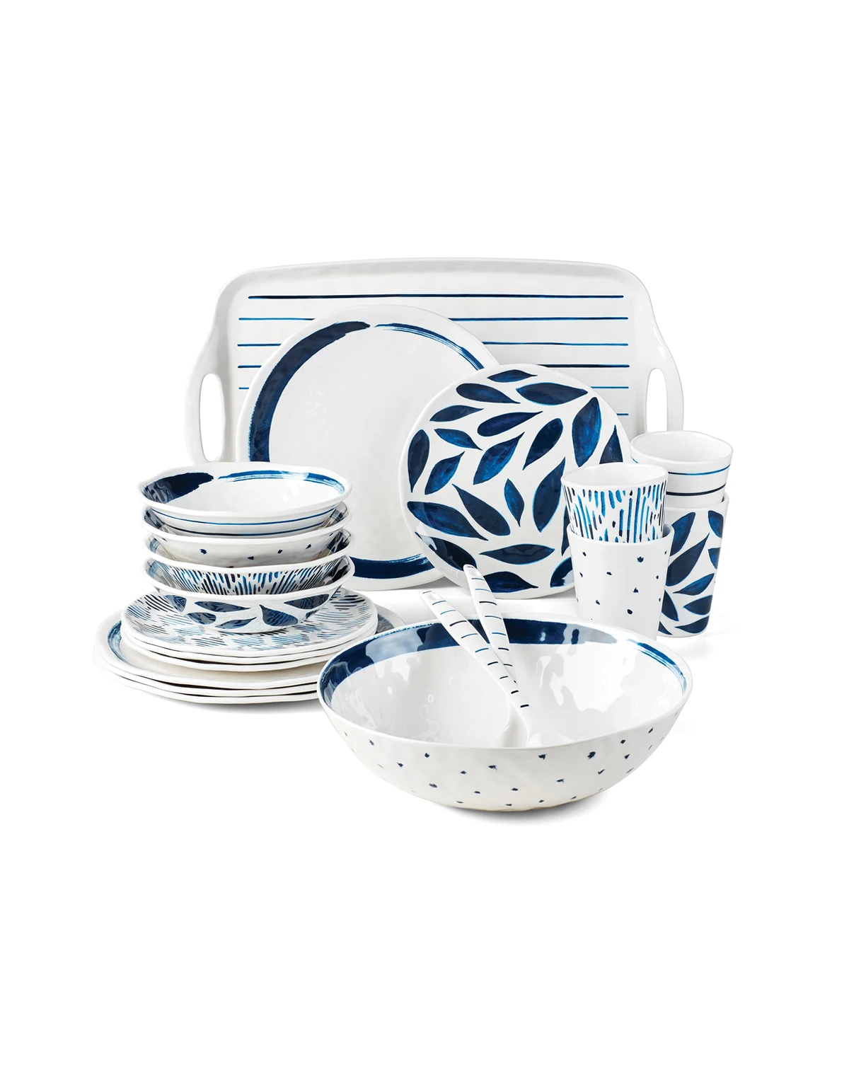 Blue Bay Melamine 20-Piece Dinnerware Set, Service for 4