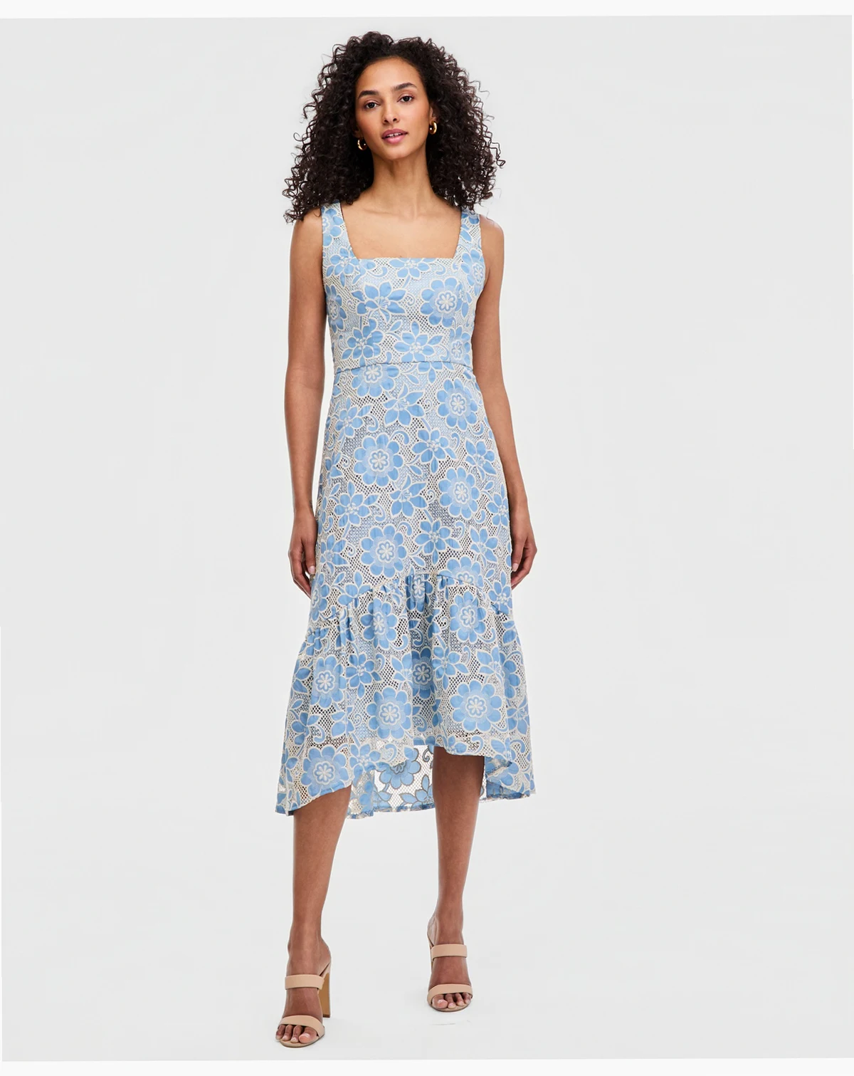 Women's Square-Neck Midi Dress