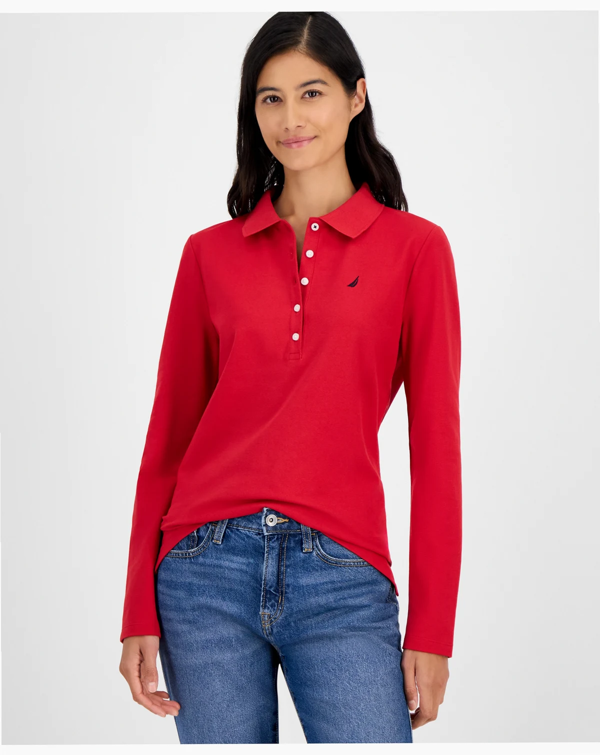 Jeans Women's Long Sleeve Polo Shirt
