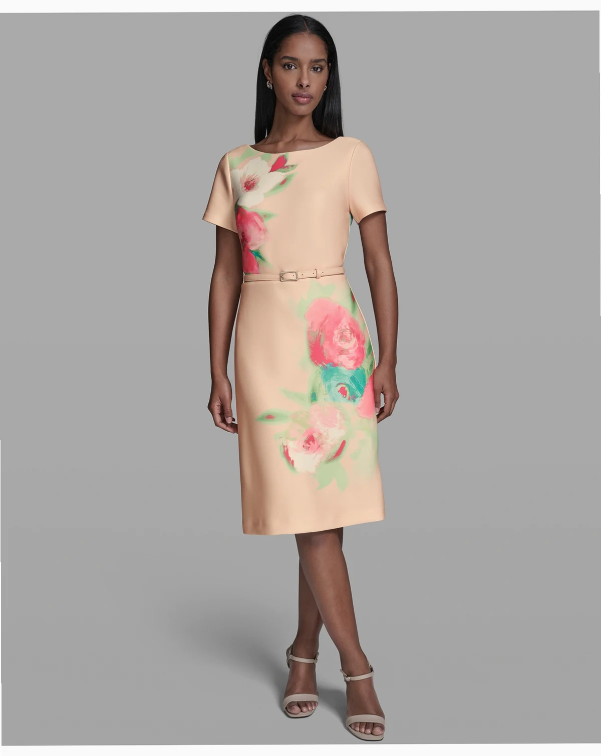 Women's Floral Placed A-Line Dress