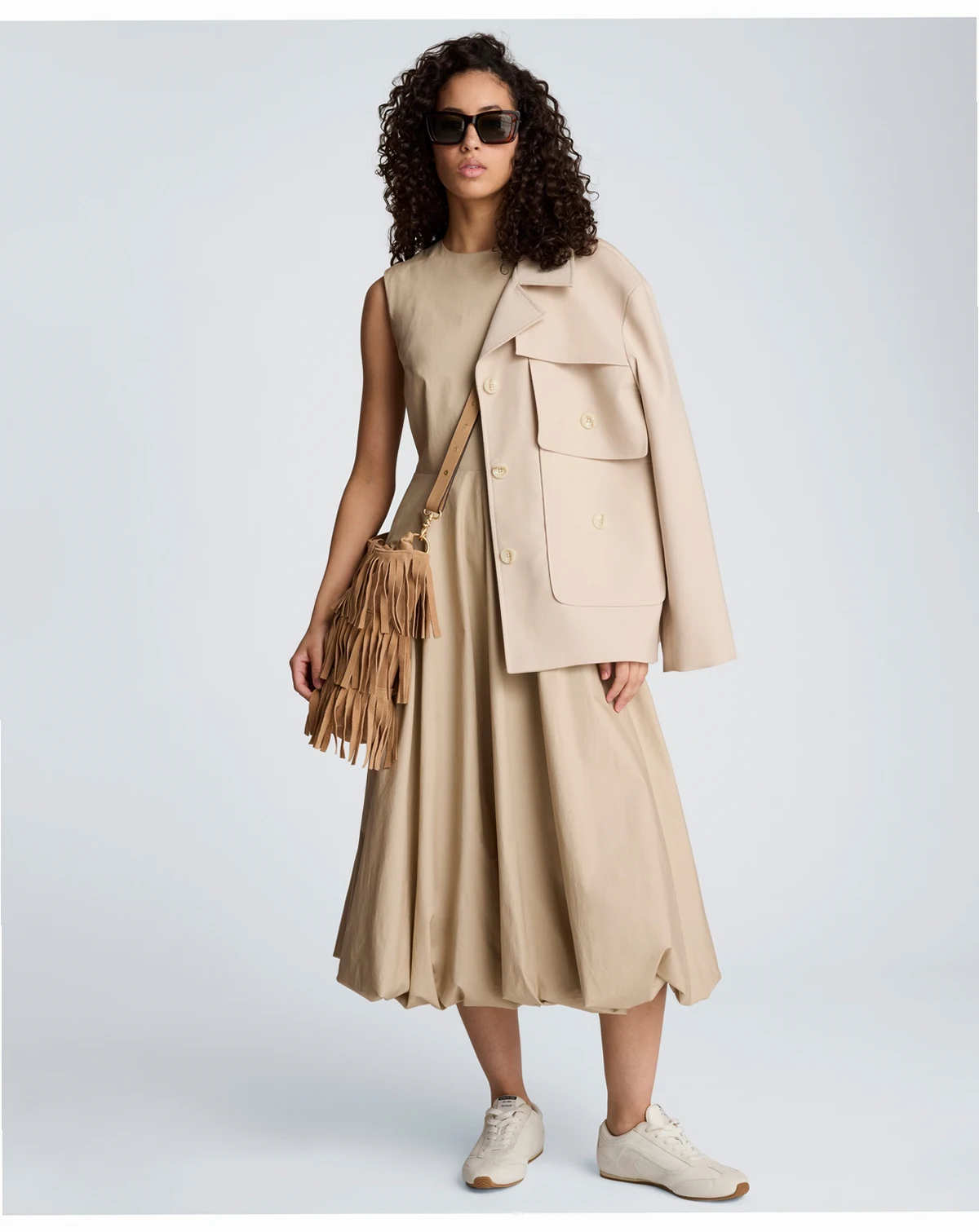 Women's Bubble Hem Midi Dress