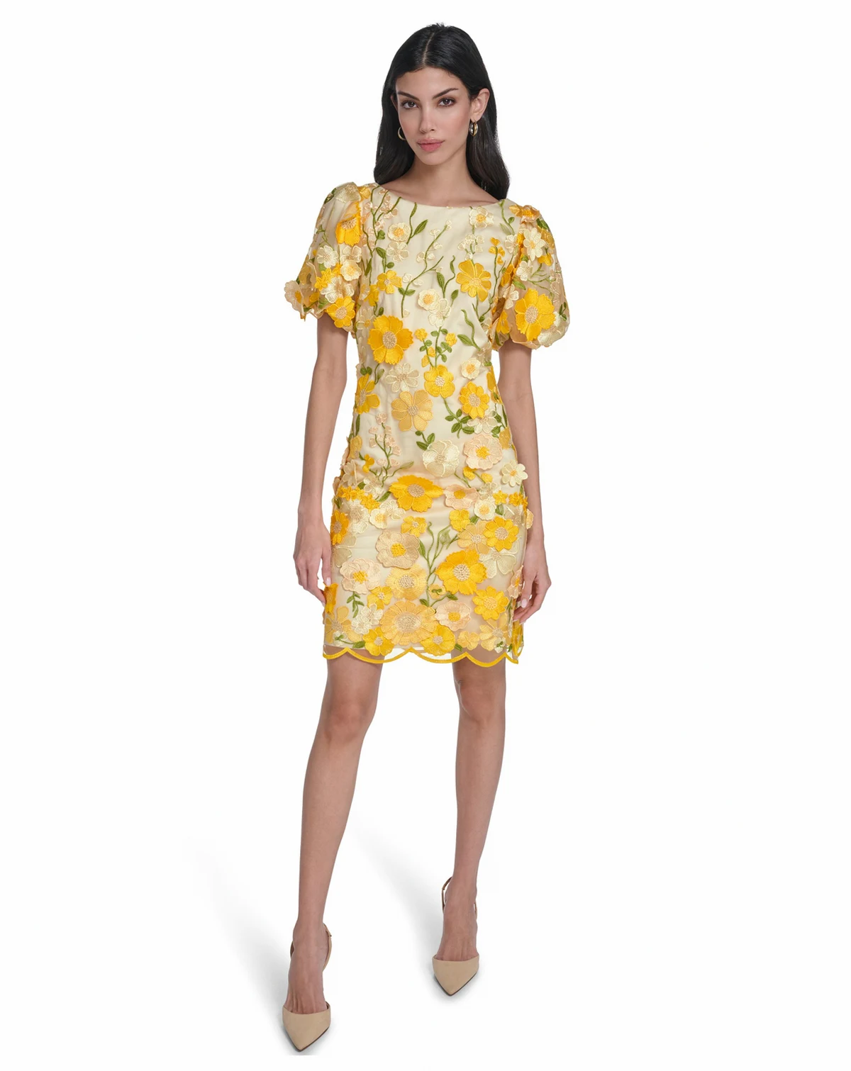 Petite Printed Boat Neck Sheath Dress