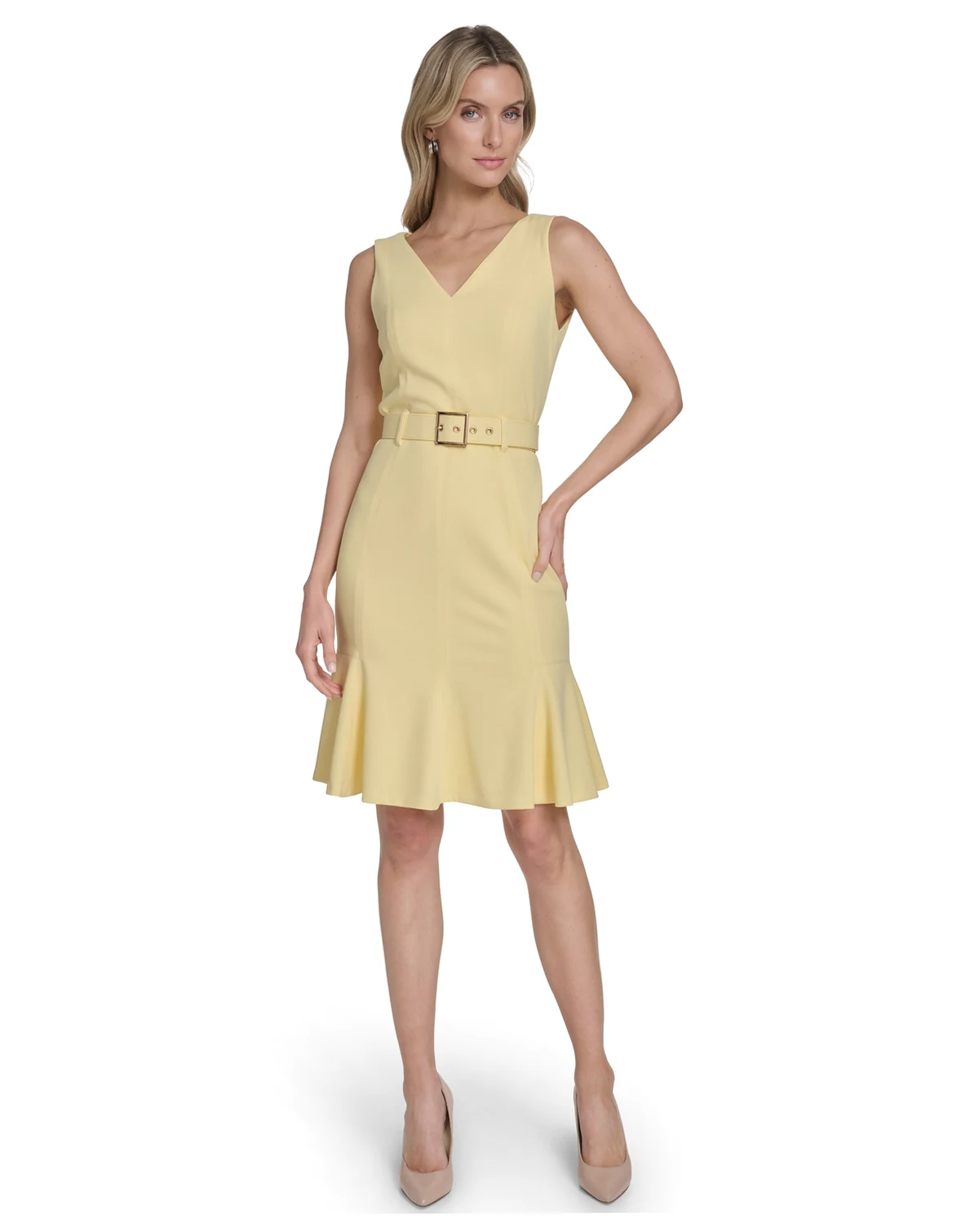 Petite Sleeveless Scuba Crepe Dress