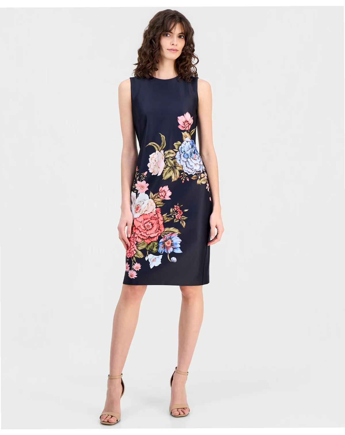 Petite Sleeveless Crewneck Sheath Dress