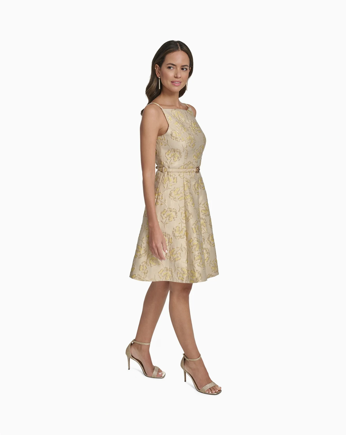 Petite Square Neck Fit & Flare Dress