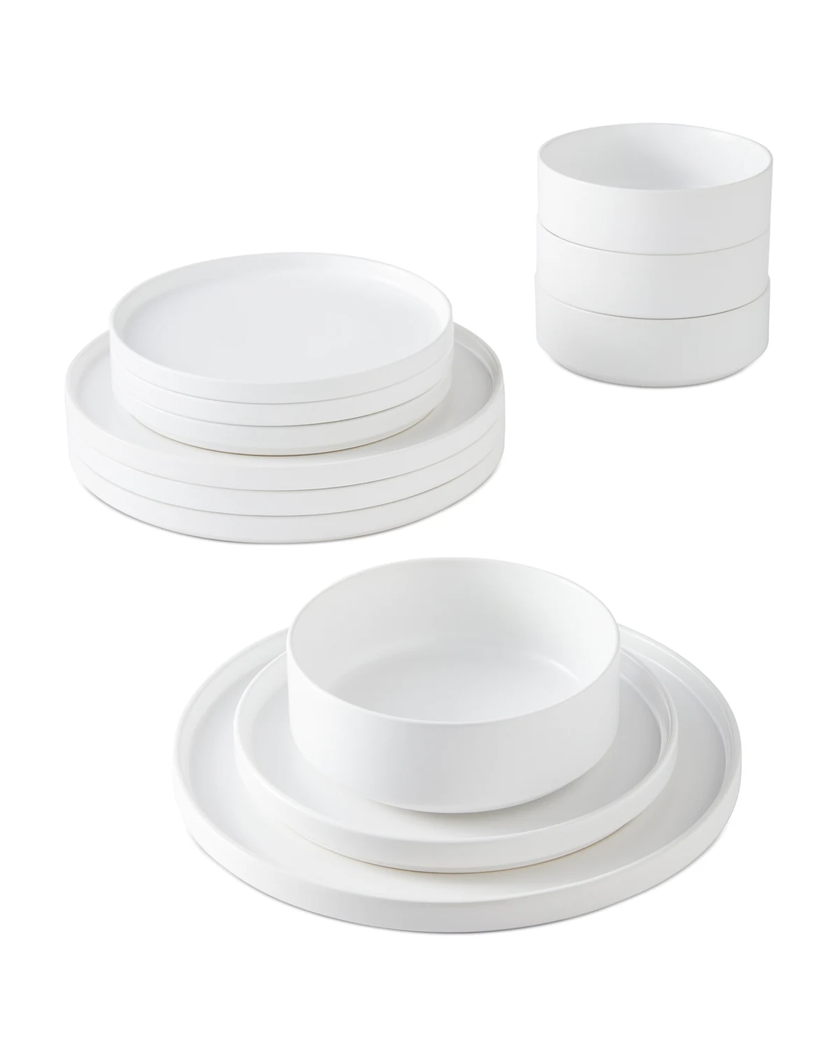 Aaden Matte Stackable 12 Pc. Dinnerware Set, Service for 4, Exclusively at Macy's