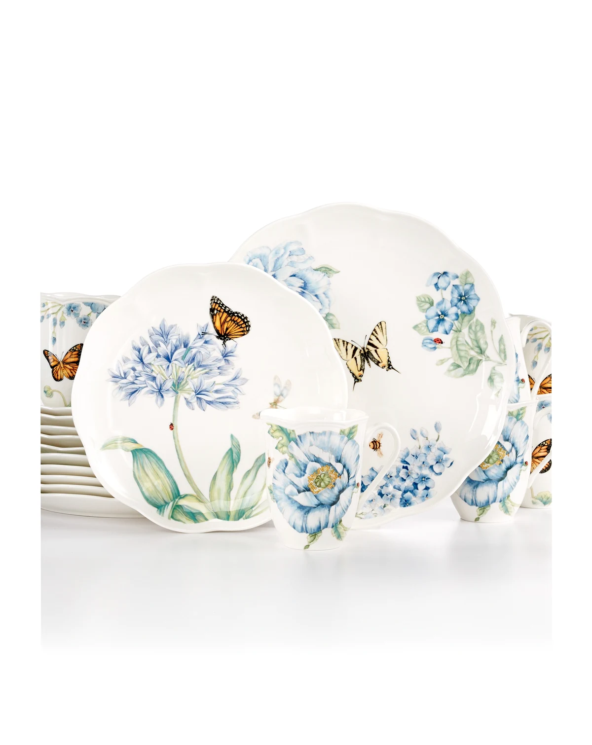 Butterfly Meadow Blue 18 Pc. Dinnerware Set, Service for 6, Exclusively at Macy’s