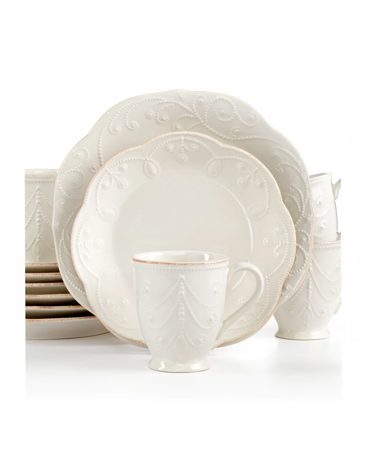 French Perle 12 Pc. Dinnerware Set, Service for 4