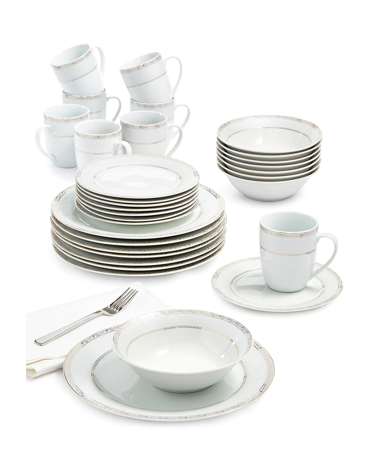 Gold Serif 32-Piece Dinnerware Set, Service For 8