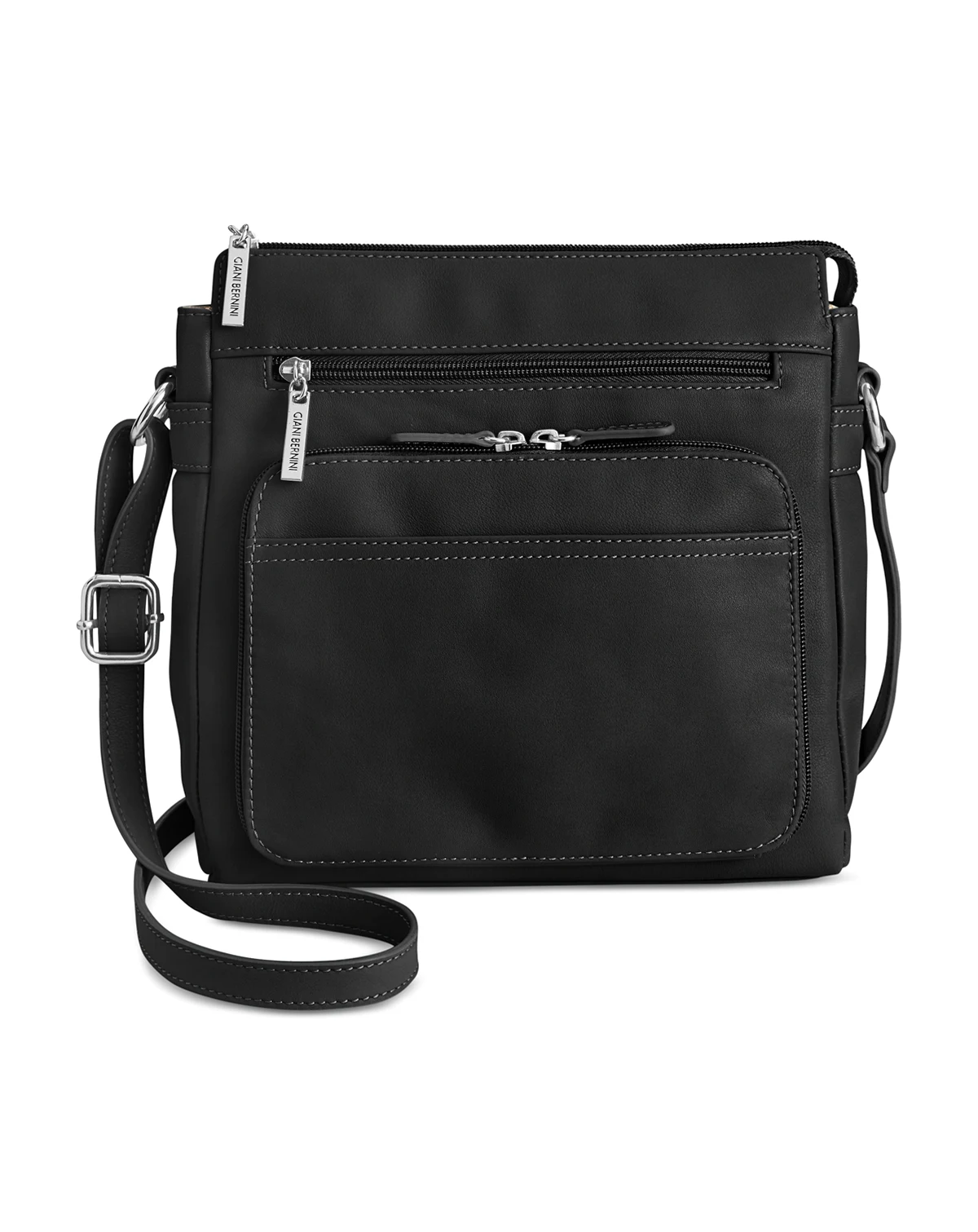 Nappa Leather Front Zip Crossbody, Exclusively at Macy's