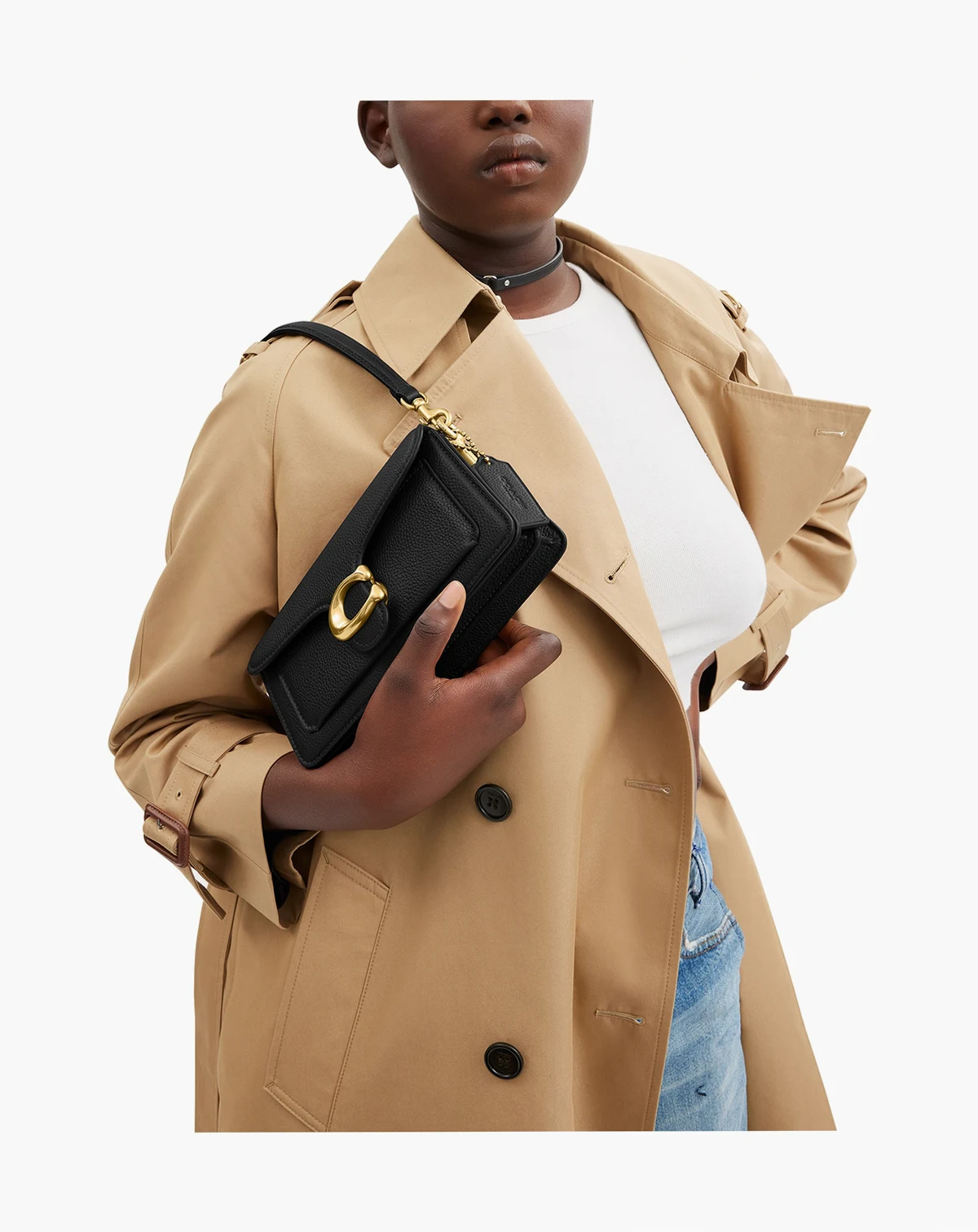Tabby Small Polished Pebble Leather Shoulder Bag 20
