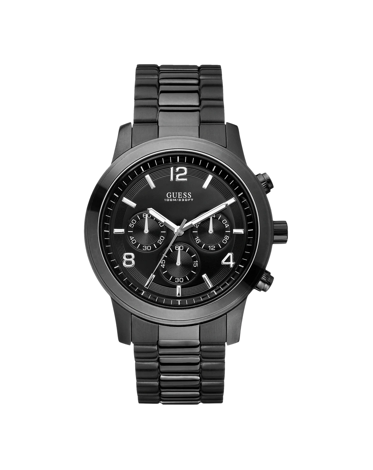 Men's Analog Black Stainless Steel Watch, 44mm
