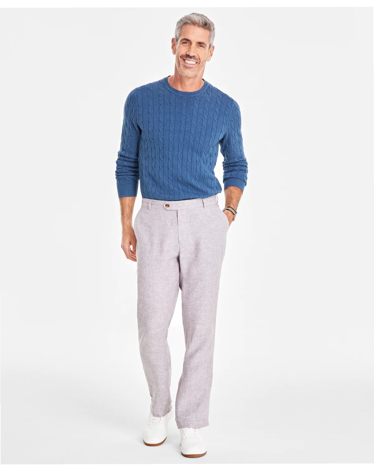 Men's Linen Cross-Dye Pants, Created for Macy's