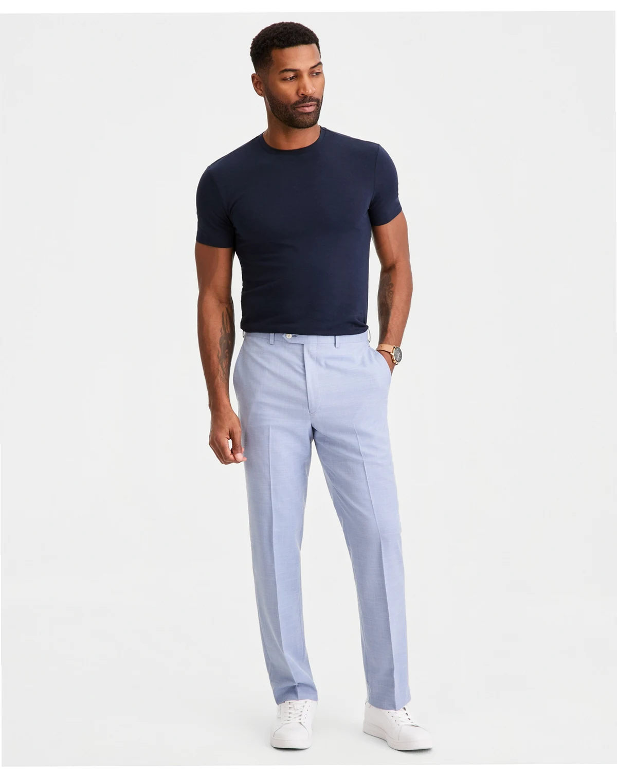 Men's Classic-Fit Sharkskin Dress Pants