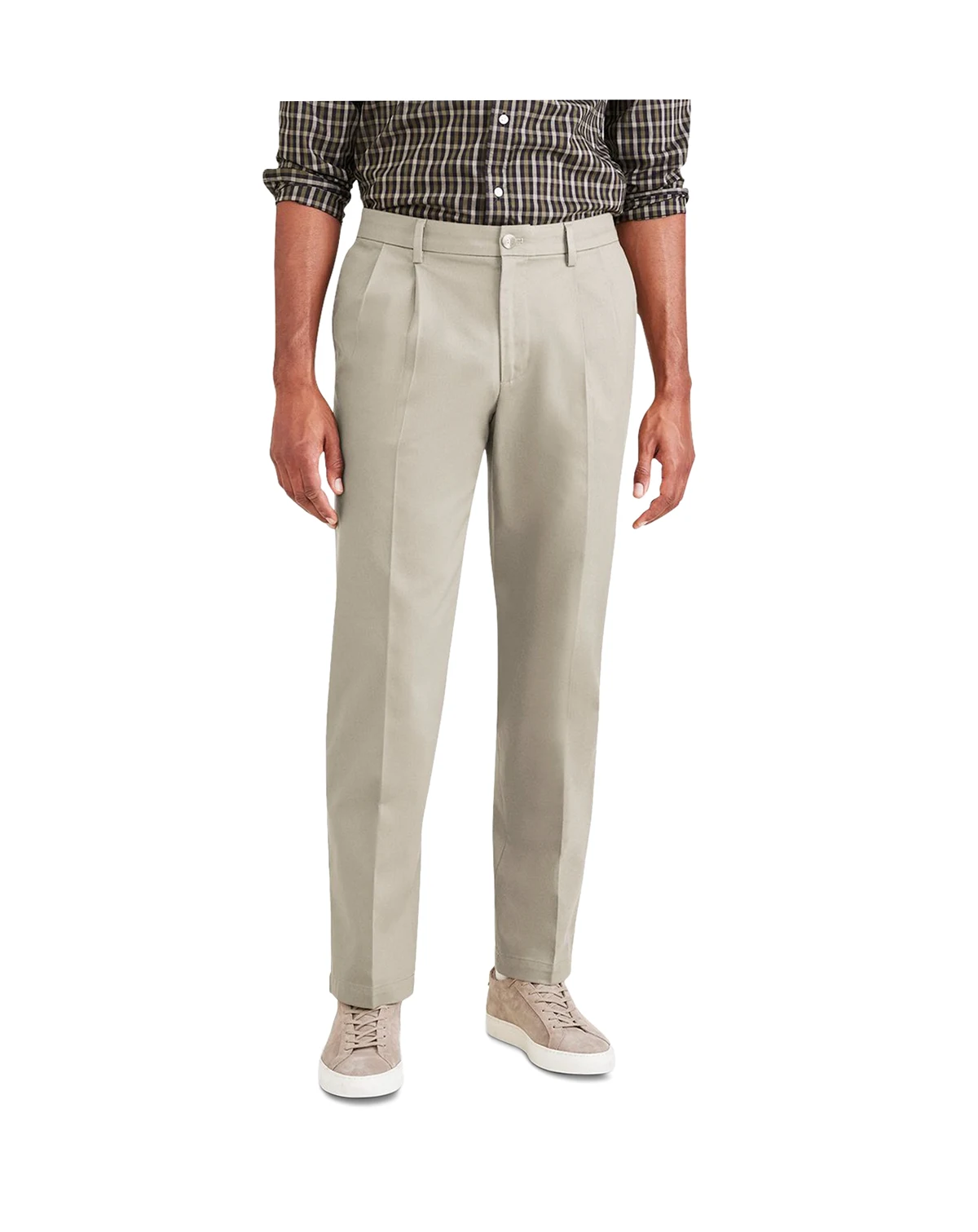 Men's Signature Classic Fit Pleated Iron Free Pants with Stain Defender