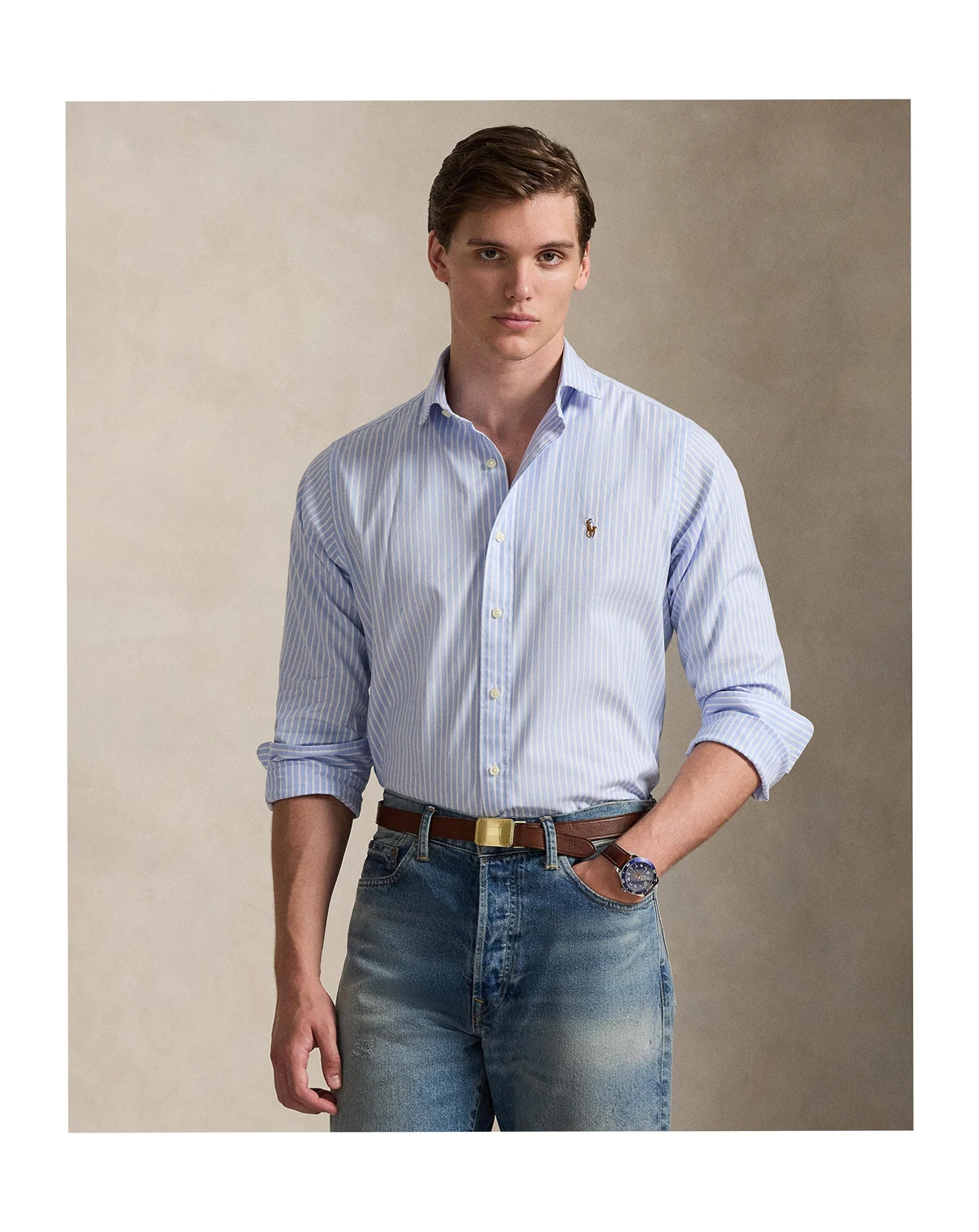 Men's Long-Sleeve Pinpoint Oxford Shirt