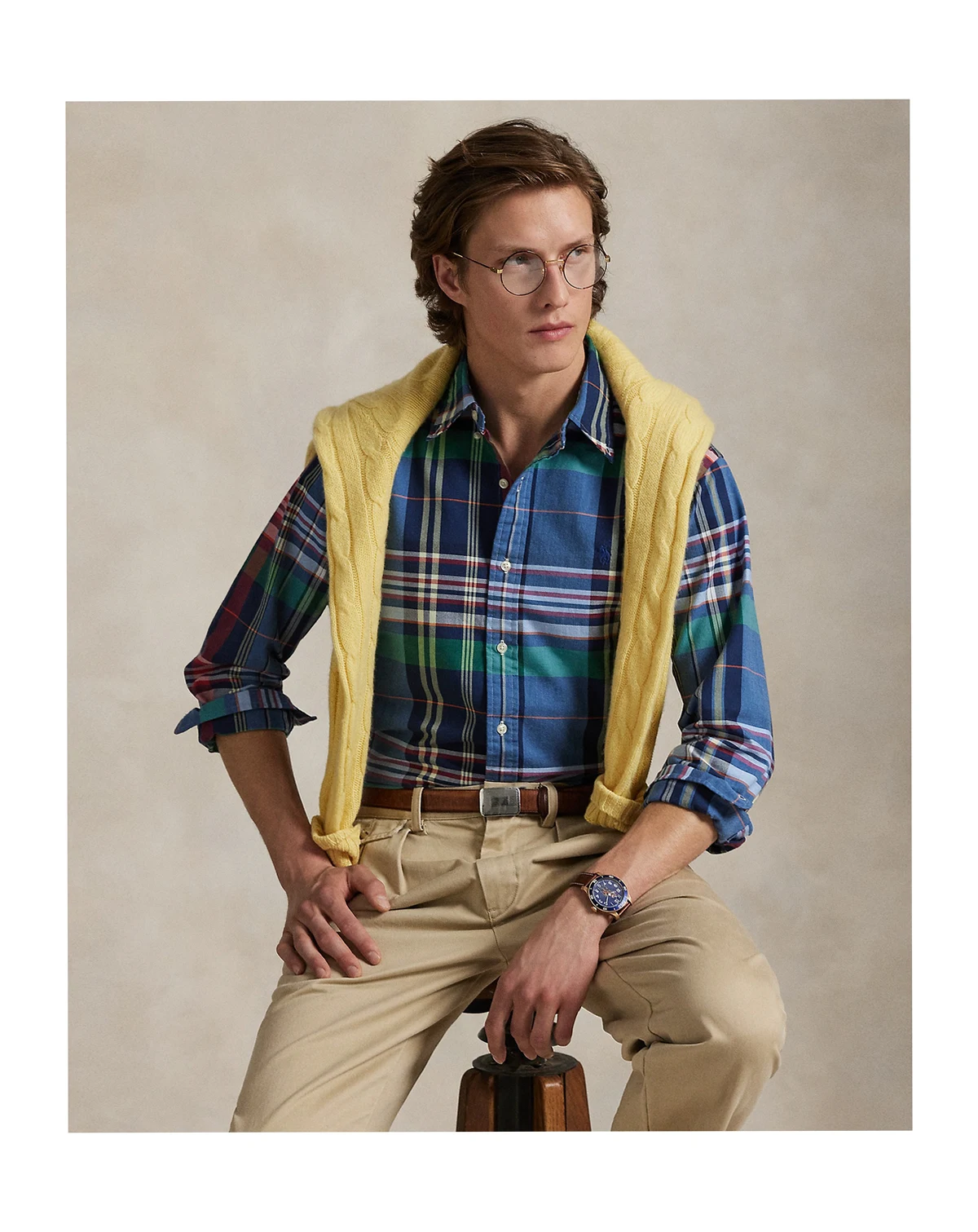 Men's Classic-Fit Plaid Oxford Shirt
