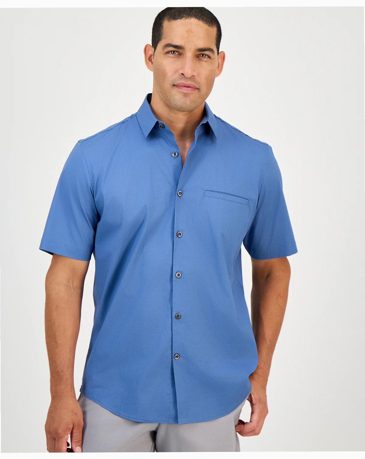 Men's Modern Classic-Fit Stretch Solid Button-Down Shirt, Created for Macy's