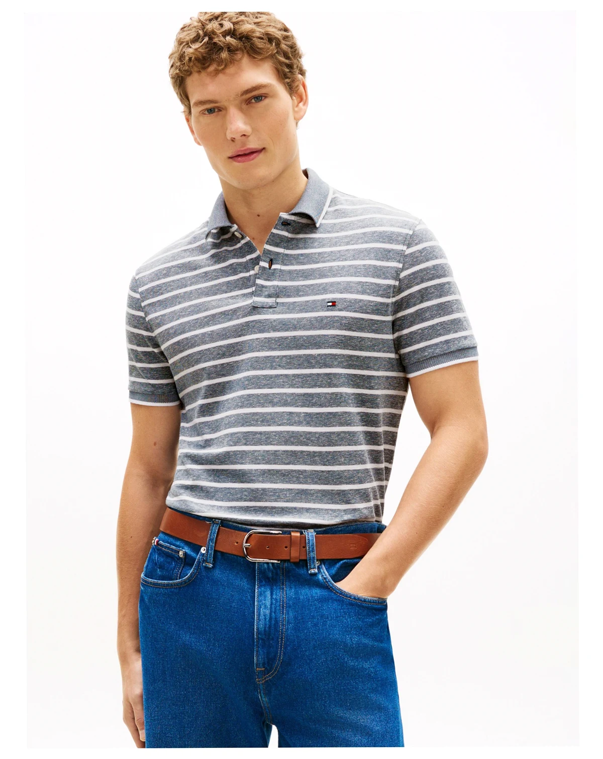 Men's Regular-Fit Tipped Linen Polo Shirt