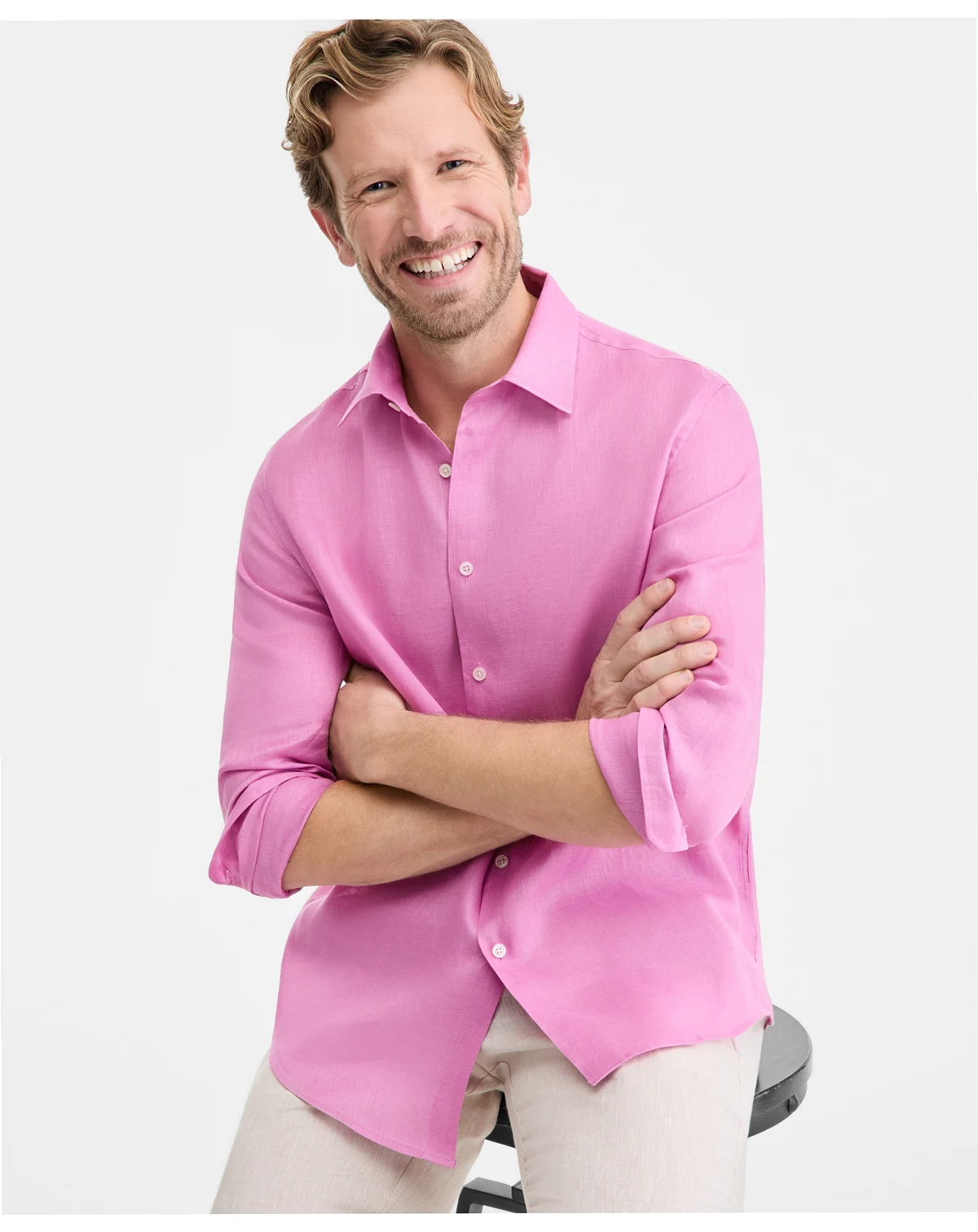 Men's 100% Linen Shirt, Created for Macy's