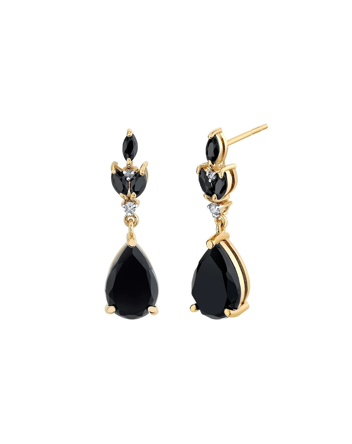Onyx (3-1/8 ct. t.w.) & Diamond Accent Drop Earrings in 10k Yellow Gold