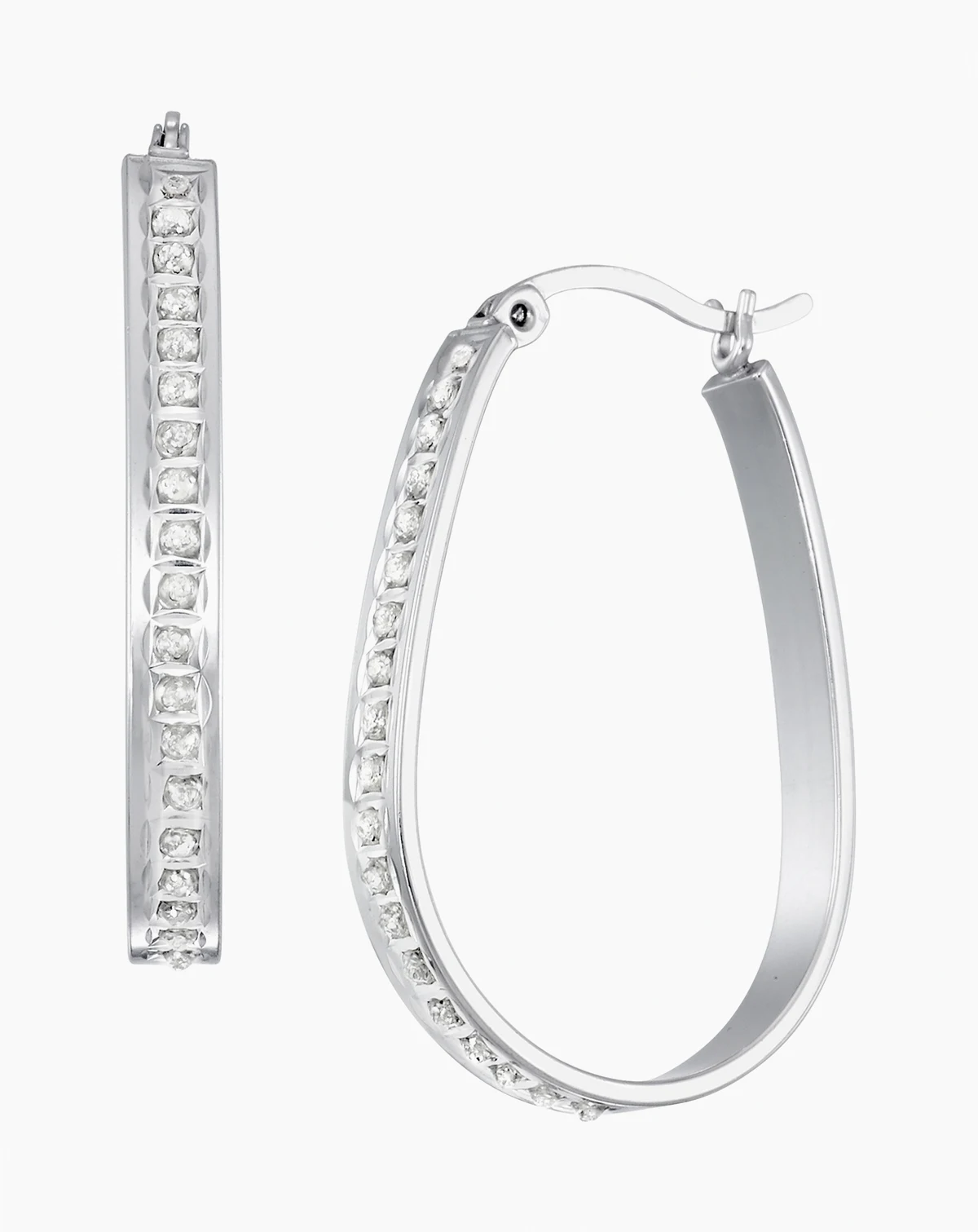 Diamond Hoop Earrings (0.01 ct. t.w.) in Sterling Silver